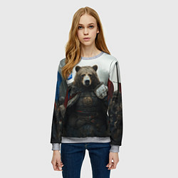 Свитшот женский Великан Руси медведь, цвет: 3D-меланж — фото 2