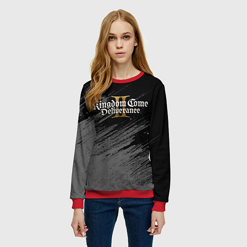 Женский свитшот Kingdom come 2 - монохромный / 3D-Красный – фото 3