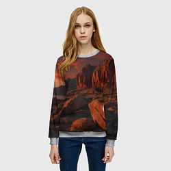 Свитшот женский Ночной каньон, цвет: 3D-меланж — фото 2