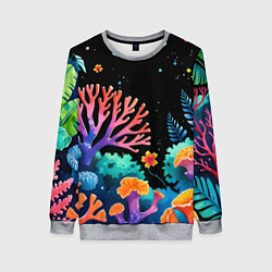 Женский свитшот Космический подводный мир