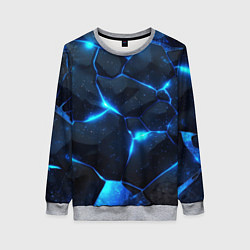Свитшот женский Неоновый синий свет из плит, цвет: 3D-меланж