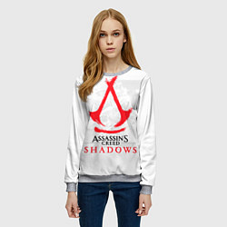 Свитшот женский Assassins Creed Shadows - samurai, цвет: 3D-меланж — фото 2