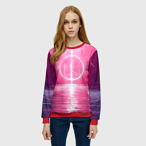Женский свитшот Голден Стэйт Уорриорз в розовом / 3D-Красный – фото 3