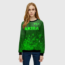 Свитшот женский Akira - green gradient посередине, цвет: 3D-черный — фото 2