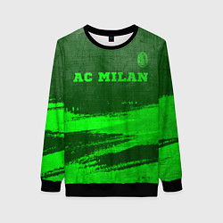 Свитшот женский AC Milan - green gradient посередине, цвет: 3D-черный