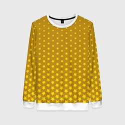 Свитшот женский Золотые звезды, цвет: 3D-белый