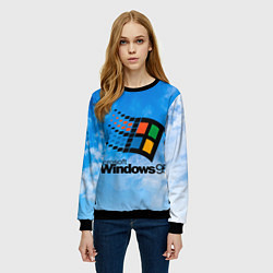 Свитшот женский Windows 95 logo, цвет: 3D-черный — фото 2