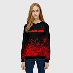 Свитшот женский Evangelion - red gradient посередине, цвет: 3D-черный — фото 2