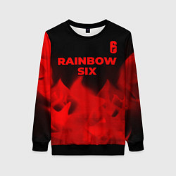 Свитшот женский Rainbow Six - red gradient посередине, цвет: 3D-черный