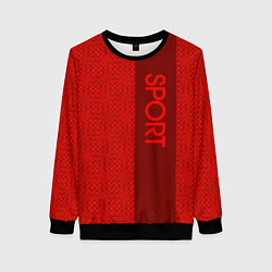 Женский свитшот Sport красный текстурный с полосой