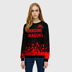 Свитшот женский Imagine Dragons - red gradient посередине, цвет: 3D-черный — фото 2