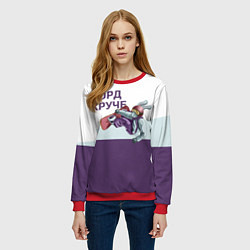 Свитшот женский Борд круче, цвет: 3D-красный — фото 2