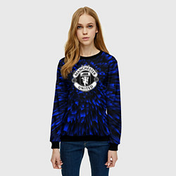 Свитшот женский Manchester United blue energy, цвет: 3D-черный — фото 2