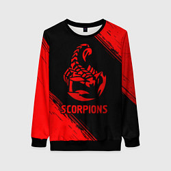 Свитшот женский Scorpions - red gradient, цвет: 3D-черный