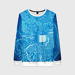 Свитшот женский Системная плата, цвет: 3D-белый