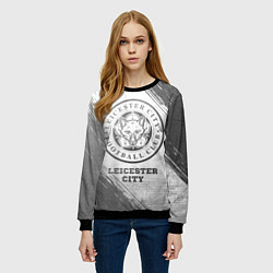 Свитшот женский Leicester City - white gradient, цвет: 3D-черный — фото 2