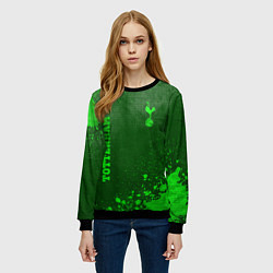Свитшот женский Tottenham - green gradient вертикально, цвет: 3D-черный — фото 2