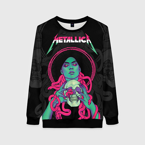 Женский свитшот Metallica - witch with the skull / 3D-Черный – фото 1