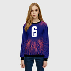 Свитшот женский Rainbow Six red energy, цвет: 3D-черный — фото 2