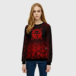 Свитшот женский One Piece red poly, цвет: 3D-черный — фото 2