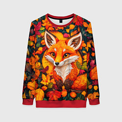 Женский свитшот Лисенок в осенних листьях