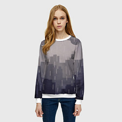 Свитшот женский Вечерний дождь, цвет: 3D-белый — фото 2