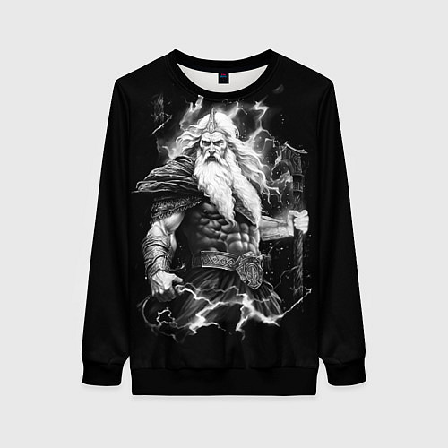 Женский свитшот Перун бог громовержец / 3D-Черный – фото 1