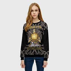 Свитшот женский Боевая Русь русский богатырь, цвет: 3D-черный — фото 2