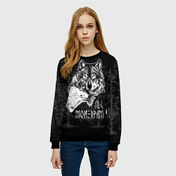 Свитшот женский Лес - мой храм, цвет: 3D-черный — фото 2