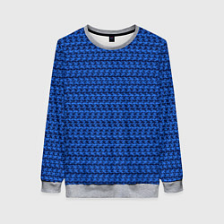 Свитшот женский Синий полосы узоры, цвет: 3D-меланж