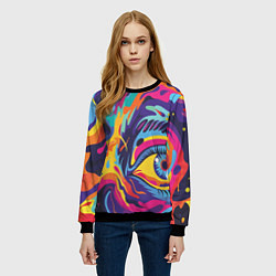Свитшот женский Глаза вселенной, цвет: 3D-черный — фото 2