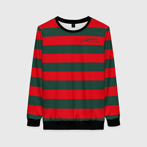 Женский свитшот Полосы Фредди Крюгера / 3D-Черный – фото 1