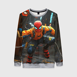 Свитшот женский Человек паук бежит, цвет: 3D-меланж