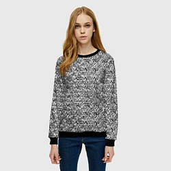 Свитшот женский Чёрно-белый текстурный, цвет: 3D-черный — фото 2