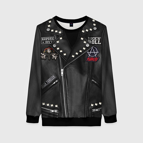 Женский свитшот Король и шут косуха / 3D-Черный – фото 1