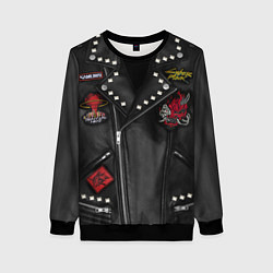 Женский свитшот Косуха с нашивкой самурая киберпанк