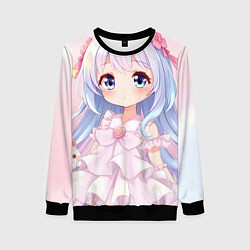 Свитшот женский Аниме в стиле каваи, цвет: 3D-черный