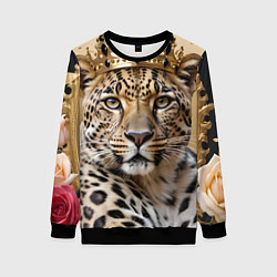 Свитшот женский Королевский леопард, цвет: 3D-черный