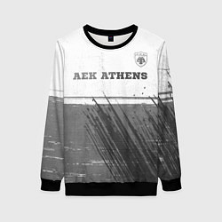 Свитшот женский AEK Athens - white gradient посередине, цвет: 3D-черный