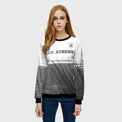 Свитшот женский AEK Athens - white gradient посередине, цвет: 3D-черный — фото 2