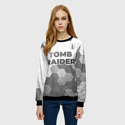 Свитшот женский Tomb Raider - white gradient посередине, цвет: 3D-черный — фото 2