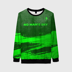 Свитшот женский No Mans Sky - green gradient посередине, цвет: 3D-черный