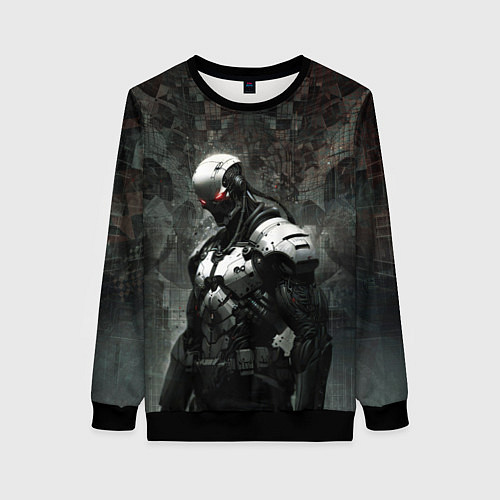 Женский свитшот Боевой кибернетический андроид / 3D-Черный – фото 1