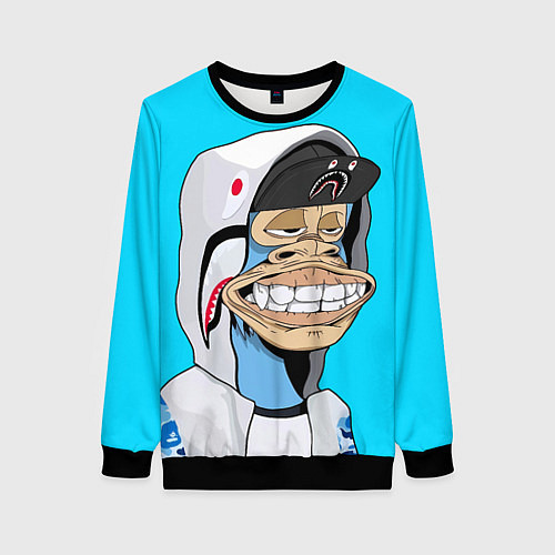 Женский свитшот NFT ape in the hood / 3D-Черный – фото 1