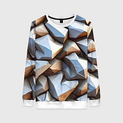 Свитшот женский Каменно металлическая абстракция, цвет: 3D-белый