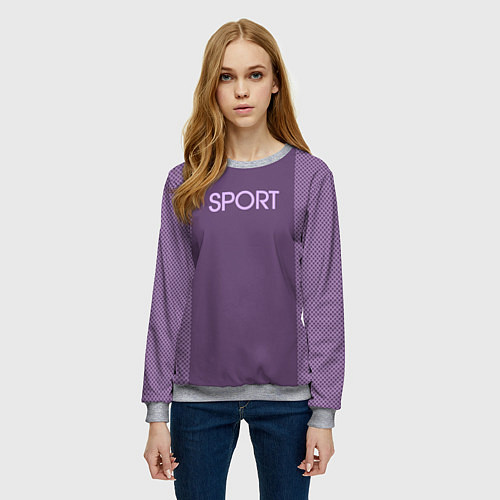 Женский свитшот Sport фиолетовый / 3D-Меланж – фото 3