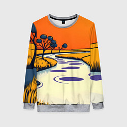 Женский свитшот Арт с фантастическим пейзажем