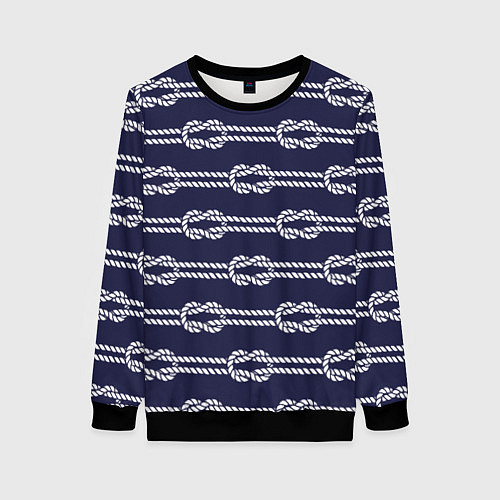 Женский свитшот Морские канаты / 3D-Черный – фото 1