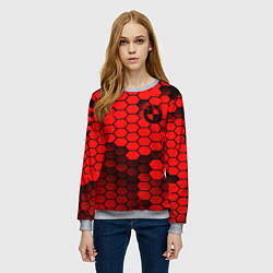 Свитшот женский BMW карбоновая абстракция, цвет: 3D-меланж — фото 2