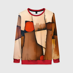 Свитшот женский Фрагментированная композиция, цвет: 3D-красный